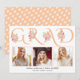 Peach GRAD typografie rosa Rosen Foto Abschluss Ankündigung