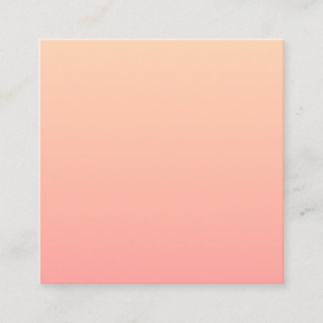 Peach Gradient Quadratische Visitenkarte (Vorderseite)