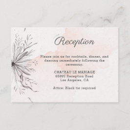Peach & Gray elegante Hochzeit romantisch delikat Begleitkarte