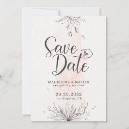 Peach & gray florale romantische Hochzeit Save The Date