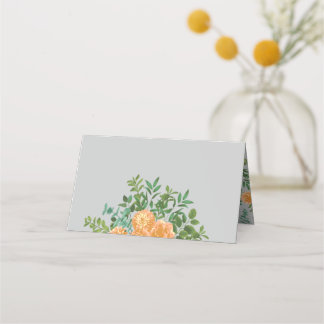 Peach & Gray Peony & Rose Blumenhochzeit Platzkarte
