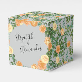 Peach Gray Wedding Spring Floral Geschenkschachtel