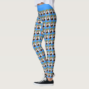 Peach Green Blätter Southern Bell Lady Parasol Blu Leggings
