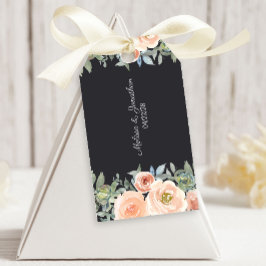Peach Green Navy Pastel Floral Hochzeitszettel Tag Geschenkanhänger