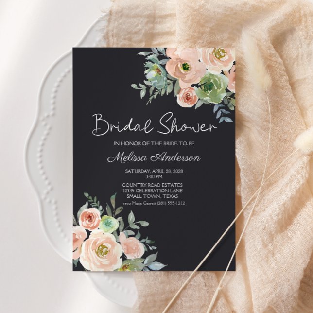 Peach Green Navy Pastell Floral Brautparty (Von Creator hochgeladen)