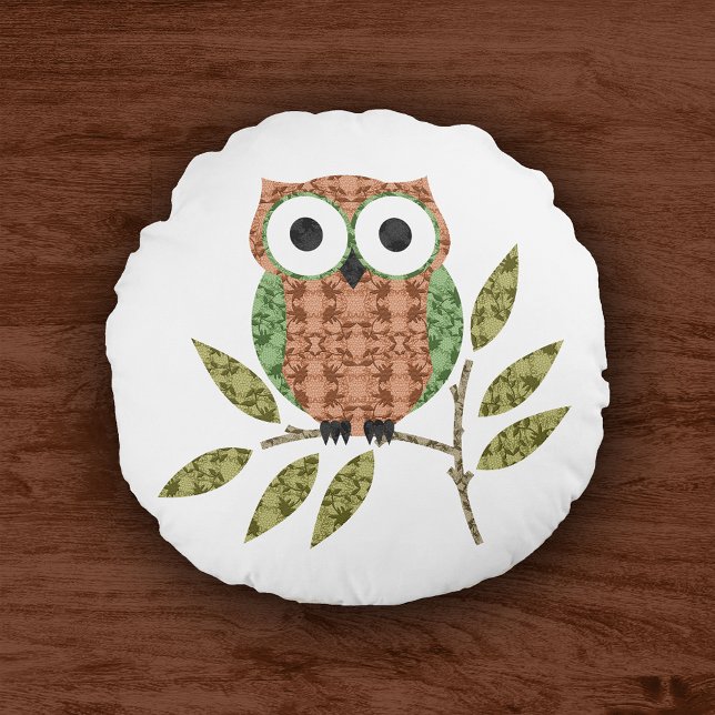 Peach Green Niedlich Hoot Owl Decorative Kissen Ki (Von Creator hochgeladen)