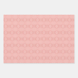 PEACH GREEN YELLOW PATTERN INTRICIEREN GESCHENKPAPIER SET