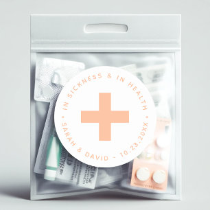 Peach Hangover Kit bei Krankheit und im Gesundheit Runder Aufkleber