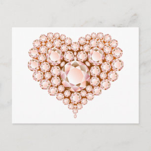 Peach Heart Gems Postkarte