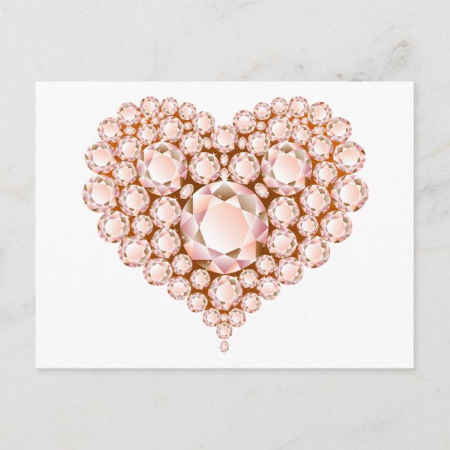 Peach Heart Gems Postkarte (Vorderseite)
