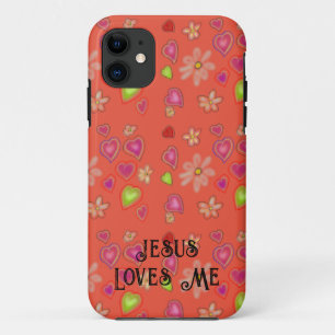 Peach Hearts and Blume "Jesus Liebe Me" Case-Mate iPhone Hülle