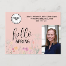 Peach Hello Spring Real Anwesen Marketing