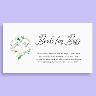 Peach It is a Girl Books for Baby Shower Begleitkarte