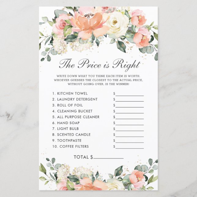 Peach Ivory Blumendusche Preis ist das richtige Sp (Vorderseite)