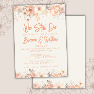 Peach Ivory Floral Wedding Vow Erneuerung Einladung