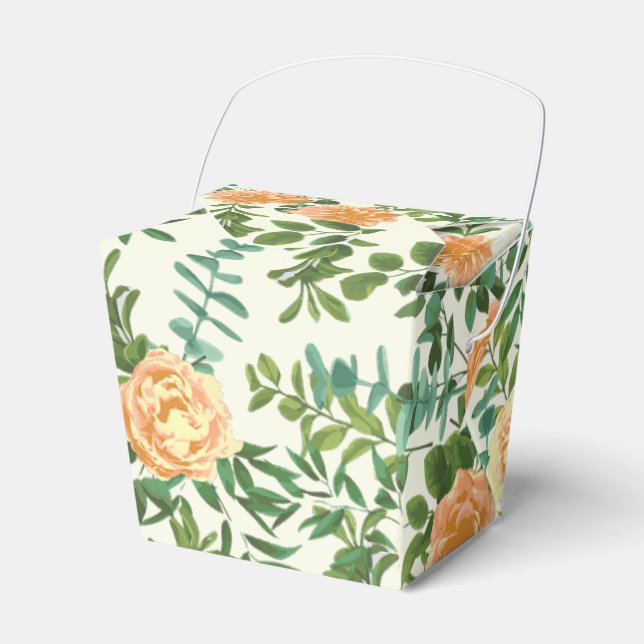 Peach Ivory Hochzeit Vintage Rose Geschenkschachtel (Vorderseite)