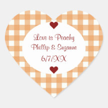 Peach Jelly Wedding Favor Sticker Étiquettes