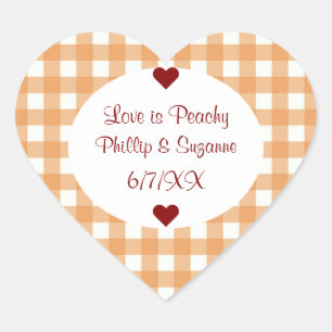Peach Jelly Wedding Favor Sticker Étiquettes