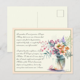 Peach katholic Memorira Gebet zur Jungfrau Mary Postkarte