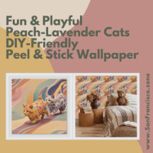 Peach Lavender Cats Spaß Spielend DIY Peel und Sti