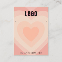 Peach Layered Heart Liebe Ohrringe Juwelendisplay Visitenkarte