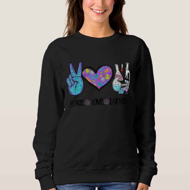 Peach Liebe Labrador Week Laboratory Tech Technolo Sweatshirt (Vorderseite)