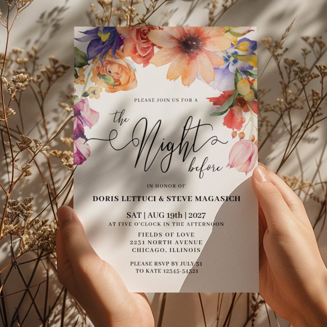 Peach Lila Pink Floral Probe Dinner Einladung (Von Creator hochgeladen)