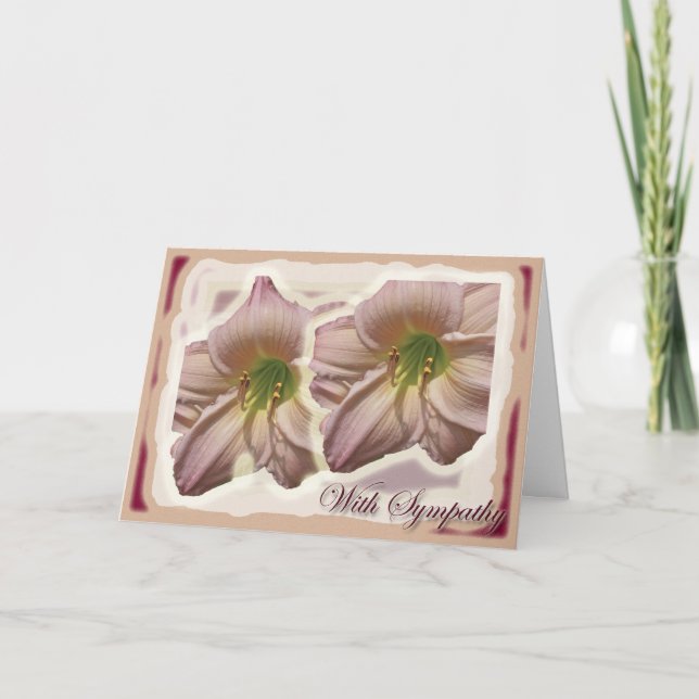 Peach Lilien Sympathiekarte Karte (Vorderseite)