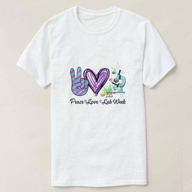 Peach Love Lab Week Laboratory Tech Technologist T-Shirt (Design vorne)