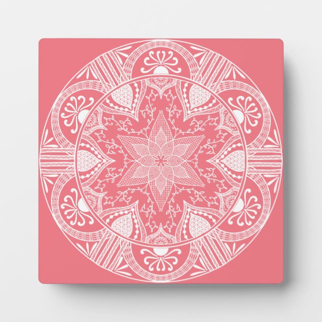 Peach Mandala Fotoplatte (Vorderseite)