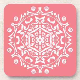 Peach Mandala Getränkeuntersetzer