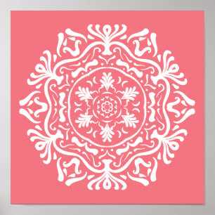 Peach Mandala Poster