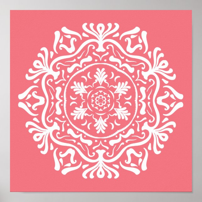 Peach Mandala Poster (Vorne)