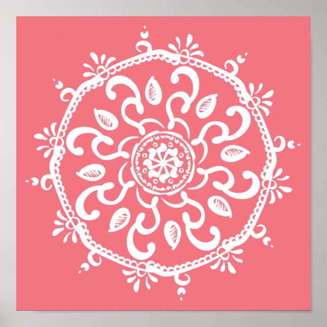Peach Mandala Poster (Vorne)