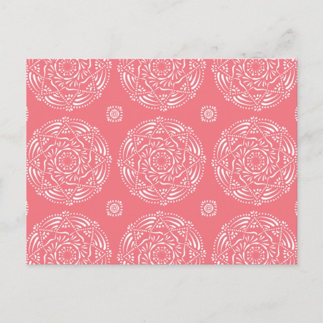 Peach Mandala Postkarte (Vorderseite)