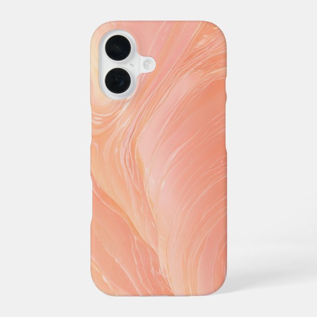 Peach Marble iPhone 16 Hülle (Rückseite)
