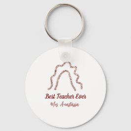 Peach marron glitter rainbow teacher appreciation schlüsselanhänger