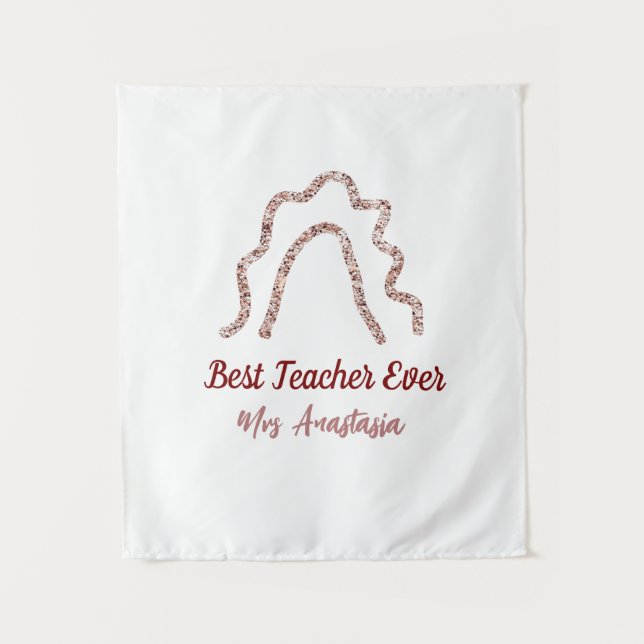 Peach marron glitter rainbow teacher appreciation  wandteppich (Vorderseite)