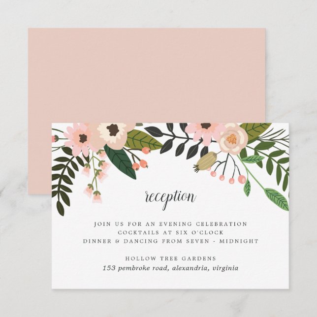 Peach Meadow Empfang Card Einladung (Vorne/Hinten)