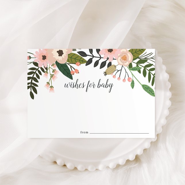 Peach Meadow | Wünsche für eine Babykarte Hinweiskarte (Von Creator hochgeladen)