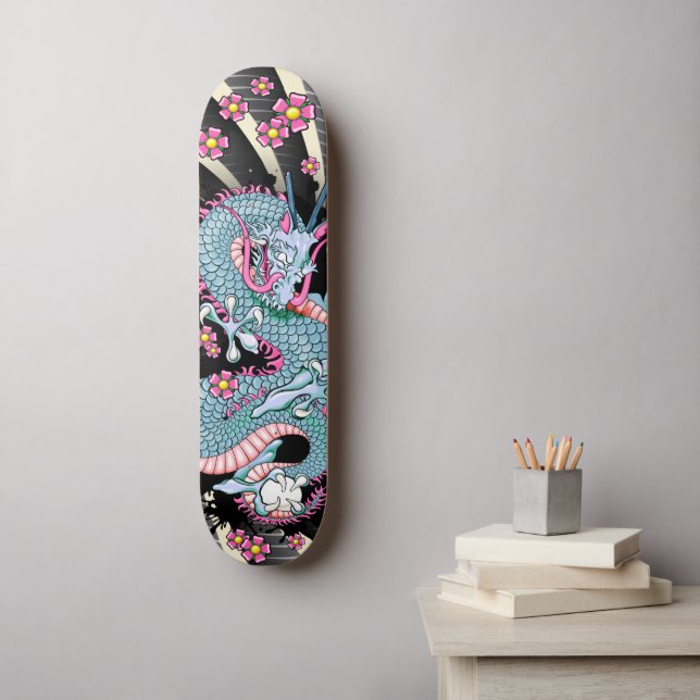 Peach Melba Dragon Tattoo Skateboard (Wandkunst)