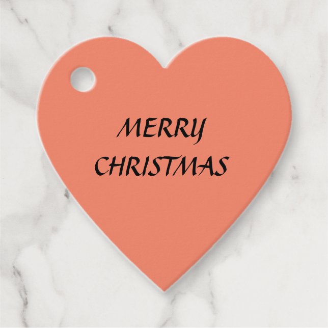 PEACH MERRY CHRISTMAS EINFACH GESCHENKANHÄNGER (Vorderseite)