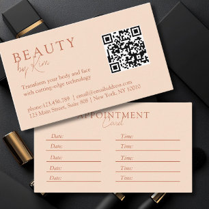 Peach, Minimal, elegant, Salon, QR-Code Terminkarte