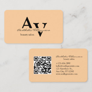 Peach Minimalistisch Beauty Salon Business Card Visitenkarte