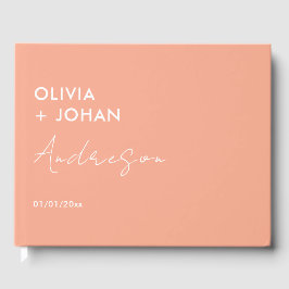 Peach Minimalistisch Wedding Gästebuch