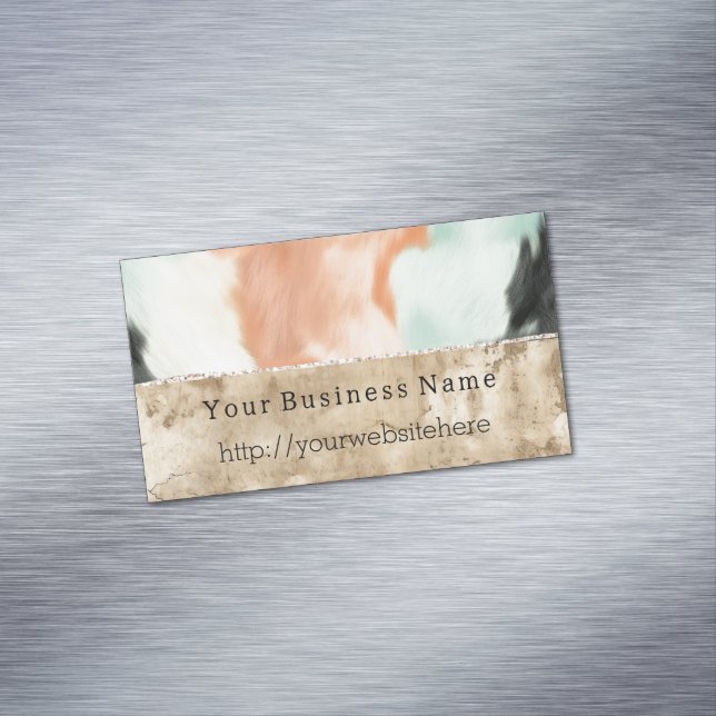 Peach Mint Cowgirl Cowhide Magnetische Visitenkarte (Beispiel)