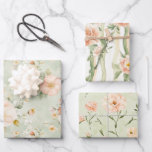 Peach Mint Pretty Roses Floral Bridal Shower Geschenkpapier Set<br><div class="desc">Peach Mint Pretty Roses Floral Bridal Shower</div>