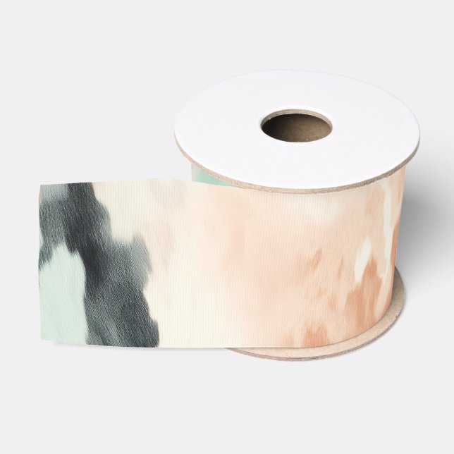 Peach Minze Cream Western Cowhide Ripsband (Spule)