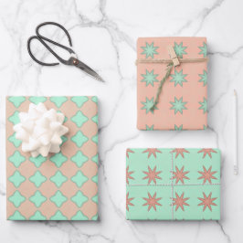 Peach & Minze Pasteten Wrapping Paper Flat Sheet S Geschenkpapier Set