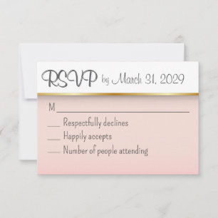 Peach mit Gold RSVP Karte